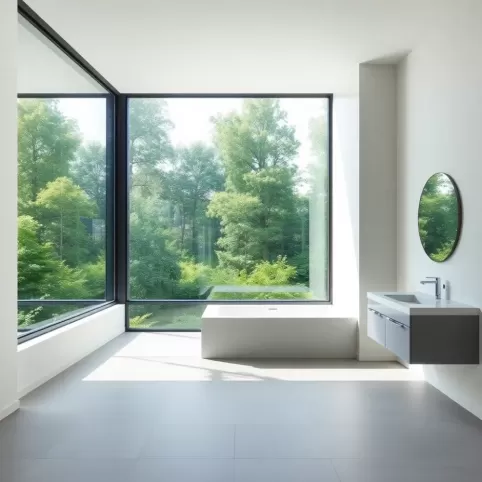 Łazienka z oknem i prysznicem