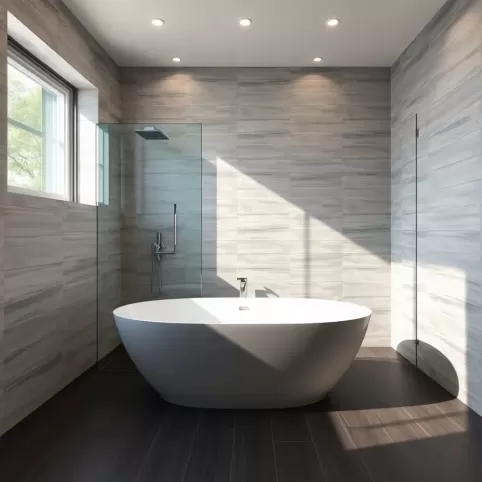 Łazienka z wanną i prysznicem projekt