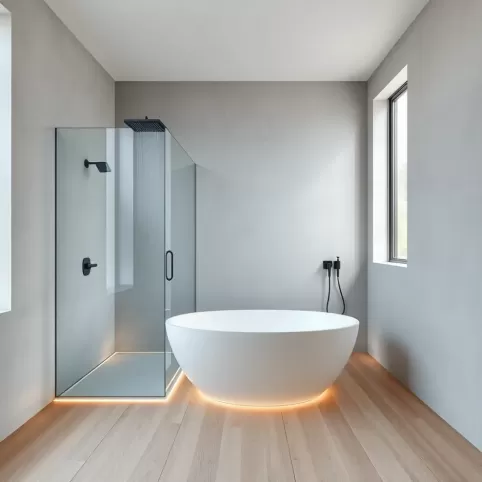Nowoczesna łazienka z wanną i prysznicem